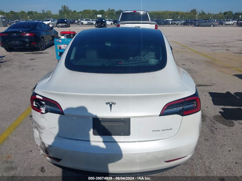 2021 Tesla Model 3 Long Range Dual Motor All-Wheel Drive VIN: 5YJ3E1EBXMF919106 Lot: 39574939