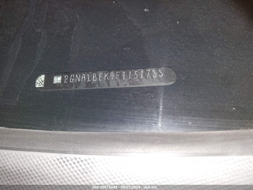 2015 Chevrolet Equinox 1Lt VIN: 2GNALBEK9F1151733 Lot: 39575049
