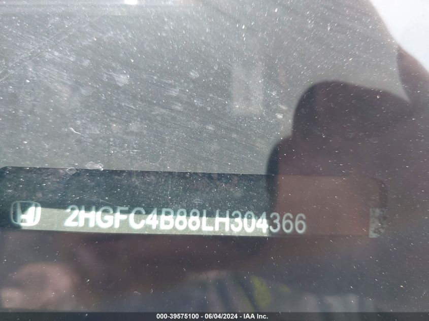 2020 Honda Civic Sport VIN: 2HGFC4B88LH304366 Lot: 39575100