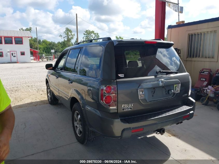 2007 Honda Pilot Ex-L VIN: 2HKYF187X7H516467 Lot: 39575330