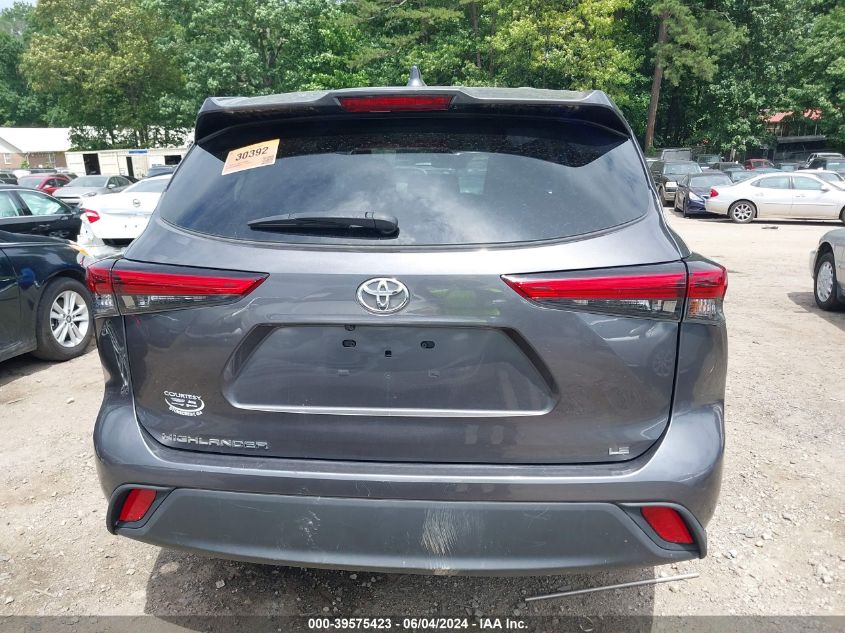 2021 Toyota Highlander Le VIN: 5TDZZRAH2MS065814 Lot: 39575423