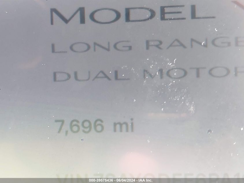 2023 Tesla Model Y Awd/Long Range Dual Motor All-Wheel Drive VIN: 7SAYGDEE6PA193051 Lot: 39575436