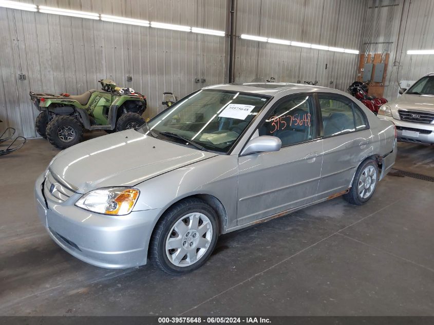 2001 Honda Civic Ex VIN: JHMES25721S000202 Lot: 39575648