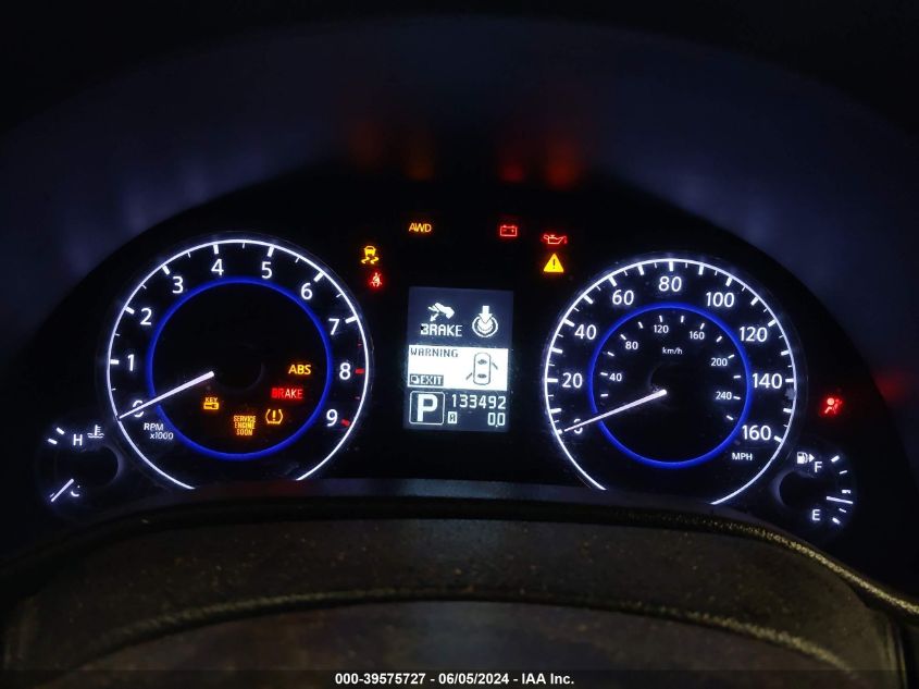 2012 Infiniti G37X VIN: JN1CV6AR9CM672492 Lot: 39575727