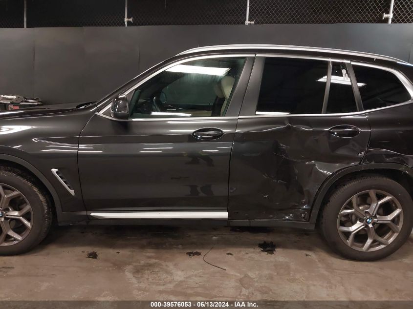 2022 BMW X3 xDrive30I VIN: 5UX53DP00N9K67019 Lot: 39576053