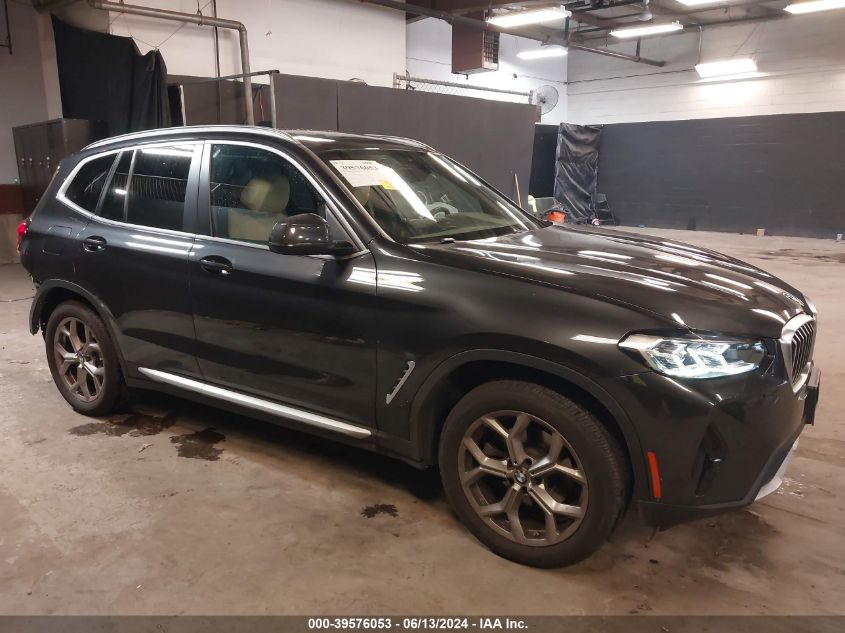 2022 BMW X3 xDrive30I VIN: 5UX53DP00N9K67019 Lot: 39576053