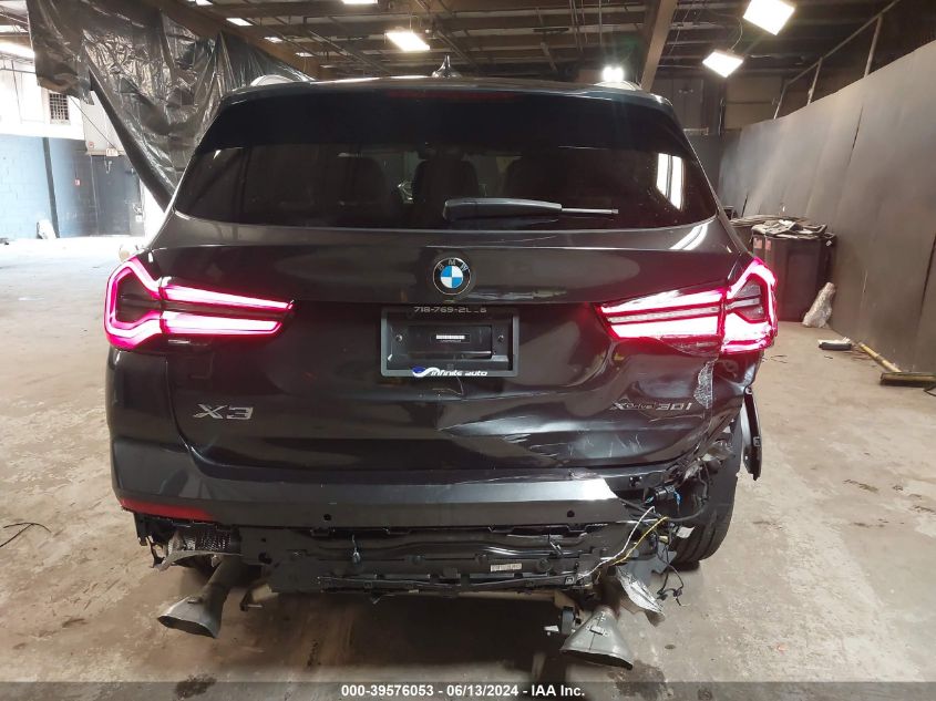 2022 BMW X3 xDrive30I VIN: 5UX53DP00N9K67019 Lot: 39576053