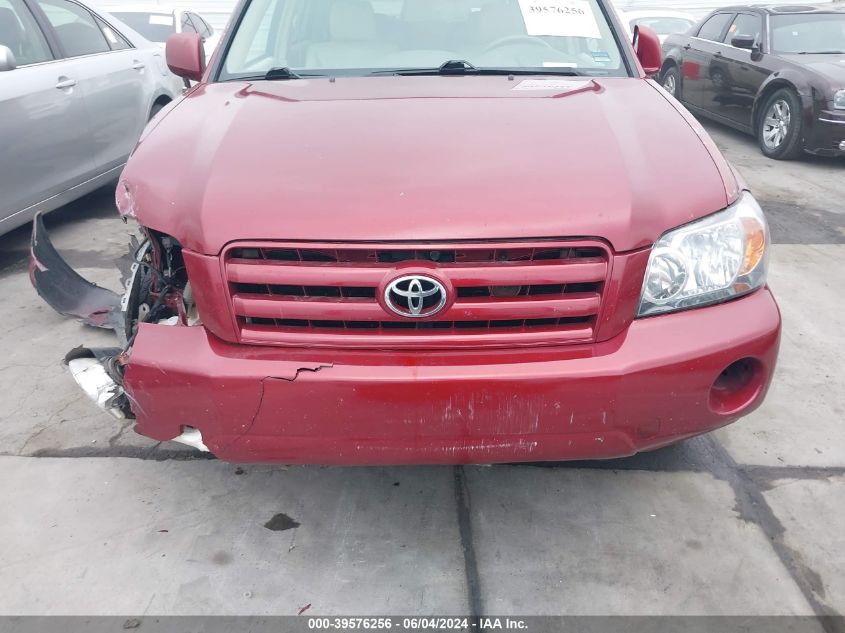 2006 Toyota Highlander V6 VIN: JTEDP21A260098937 Lot: 39576256