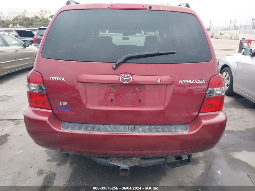 2006 Toyota Highlander V6 VIN: JTEDP21A260098937 Lot: 39576256