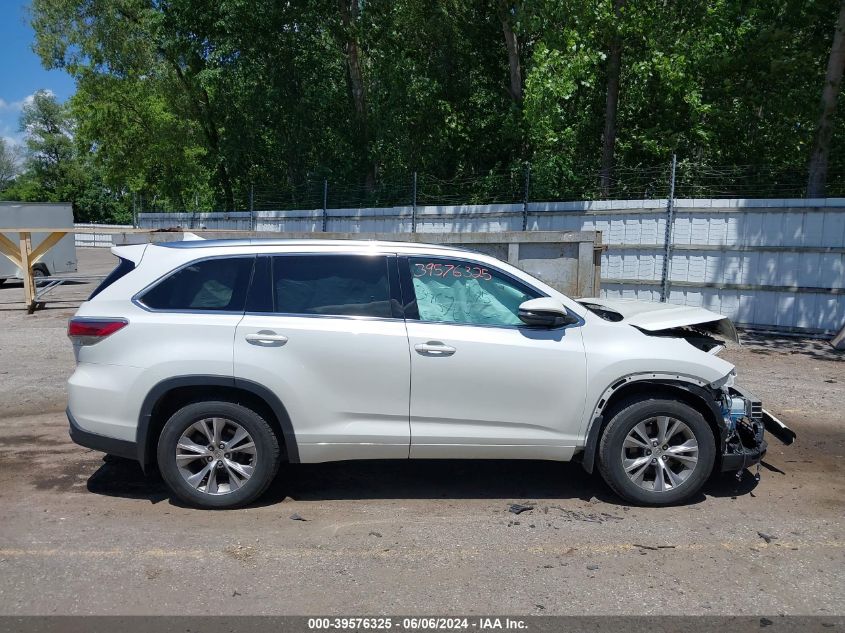 2015 Toyota Highlander Xle V6 VIN: 5TDJKRFH4FS173350 Lot: 39576325