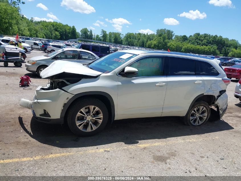 2015 Toyota Highlander Xle V6 VIN: 5TDJKRFH4FS173350 Lot: 39576325