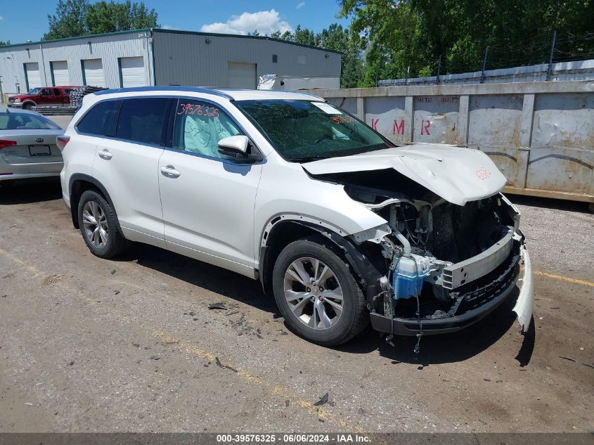 2015 Toyota Highlander Xle V6 VIN: 5TDJKRFH4FS173350 Lot: 39576325