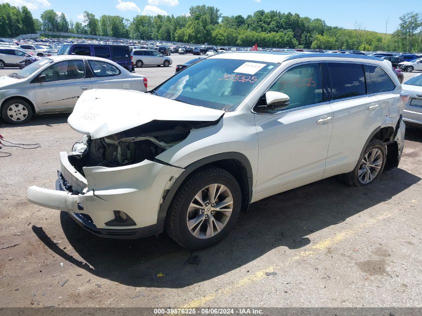 2015 Toyota Highlander Xle V6 VIN: 5TDJKRFH4FS173350 Lot: 39576325