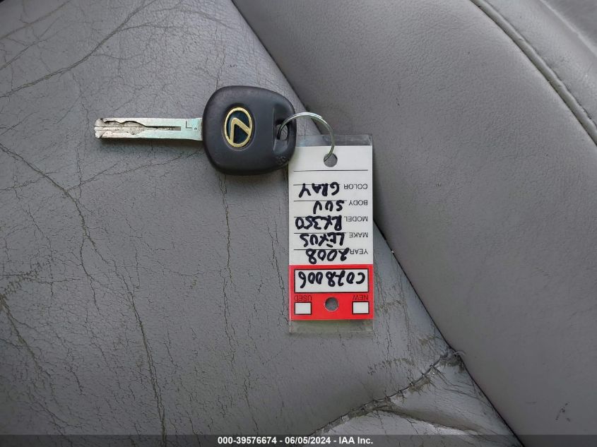 2008 Lexus Rx 350 VIN: 2T2GK31U68C028006 Lot: 39576674