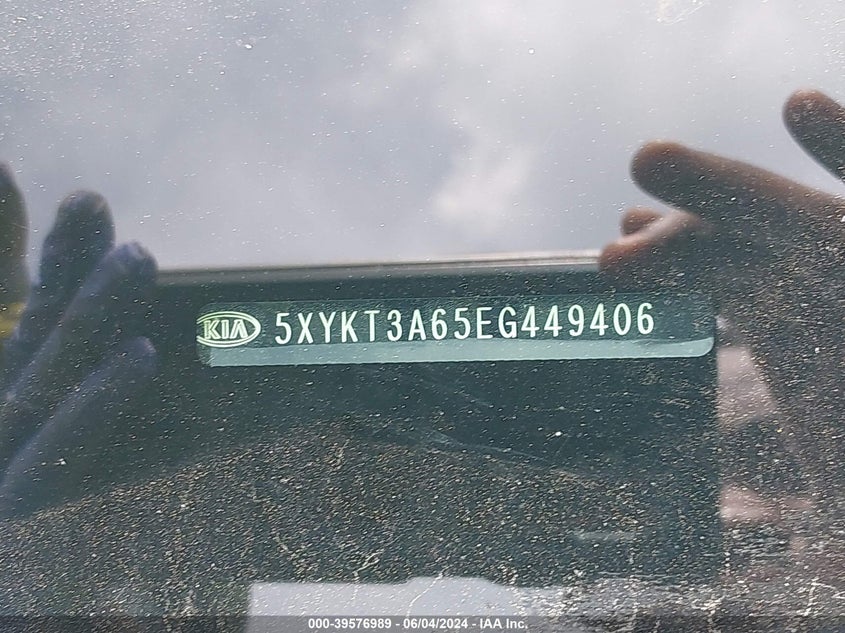 2014 Kia Sorento Lx VIN: 5XYKT3A65EG449406 Lot: 39576989