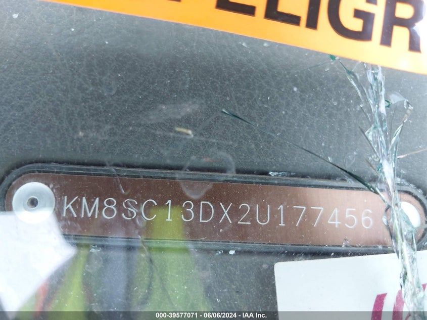 2002 Hyundai Santa Fe Gls/Lx VIN: KM8SC13DX2U177456 Lot: 39577071