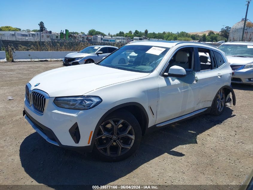 VIN 5UX53DP09N9J98492 2022 BMW X3 XDRIVE30I