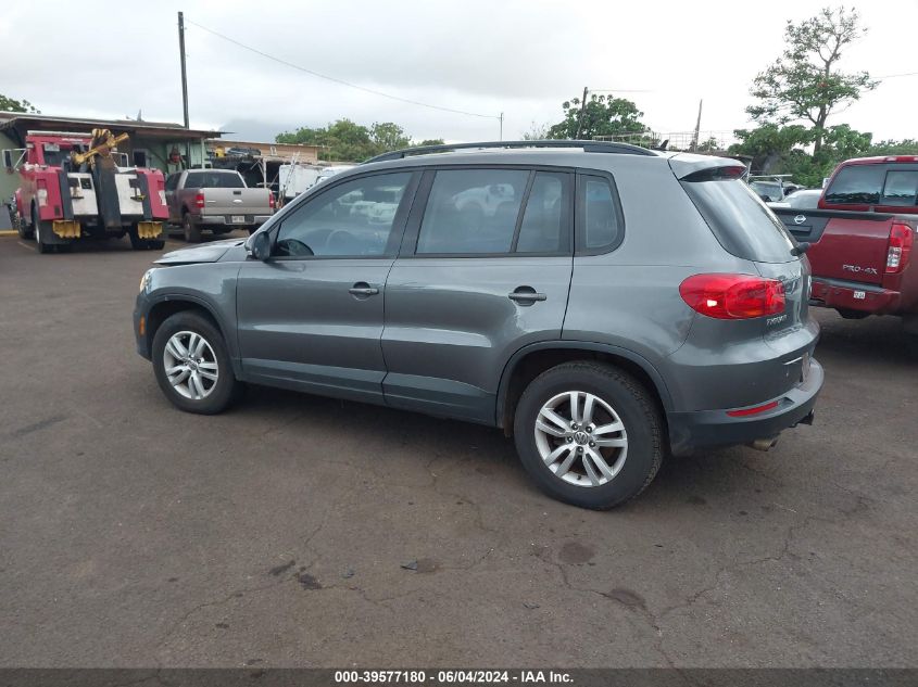 2016 VOLKSWAGEN TIGUAN S - WVGAV7AX0GW516582