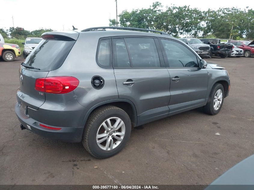 2016 VOLKSWAGEN TIGUAN S - WVGAV7AX0GW516582