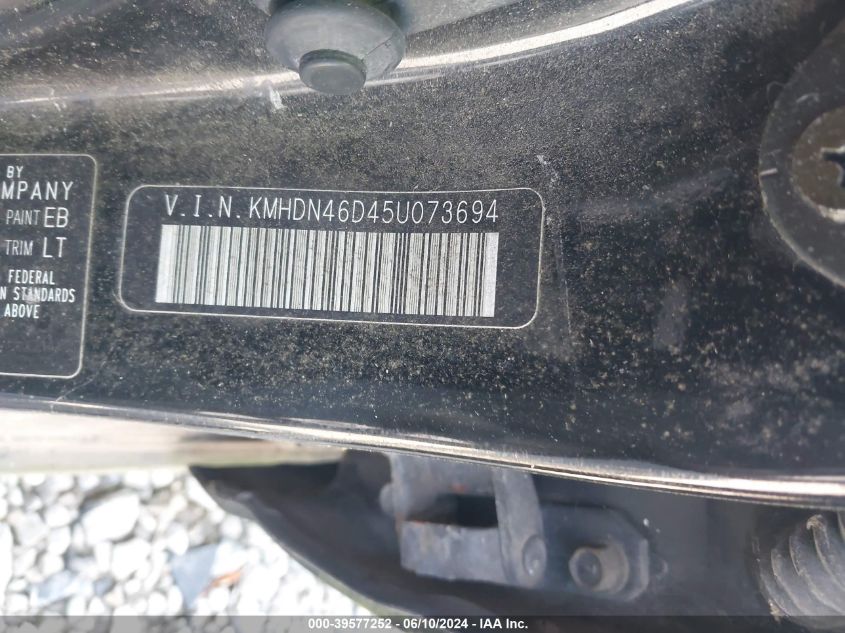 2005 Hyundai Elantra Gls/Gt VIN: KMHDN46D45U073694 Lot: 39577252