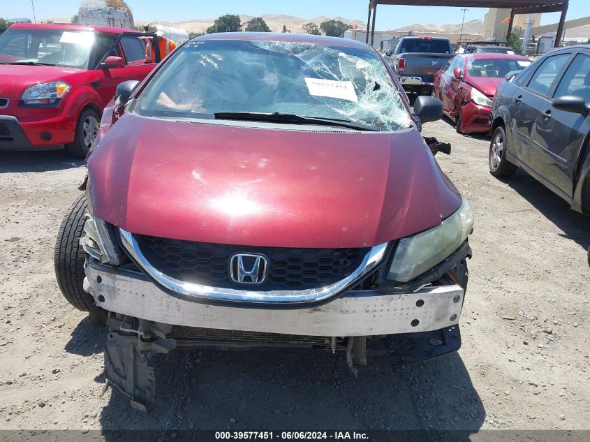 2013 Honda Civic Lx VIN: 19XFB2F55DE248602 Lot: 39577451