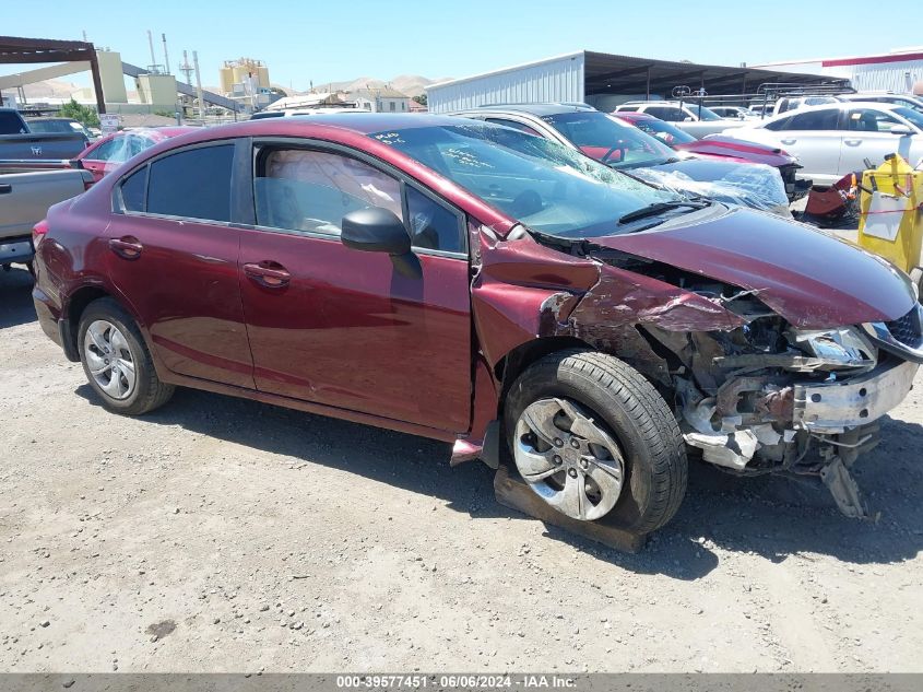 2013 Honda Civic Lx VIN: 19XFB2F55DE248602 Lot: 39577451