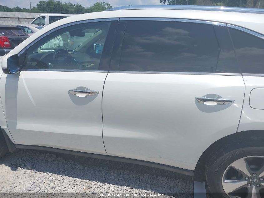 2016 Acura Mdx VIN: 5FRYD4H23GB005711 Lot: 39577569