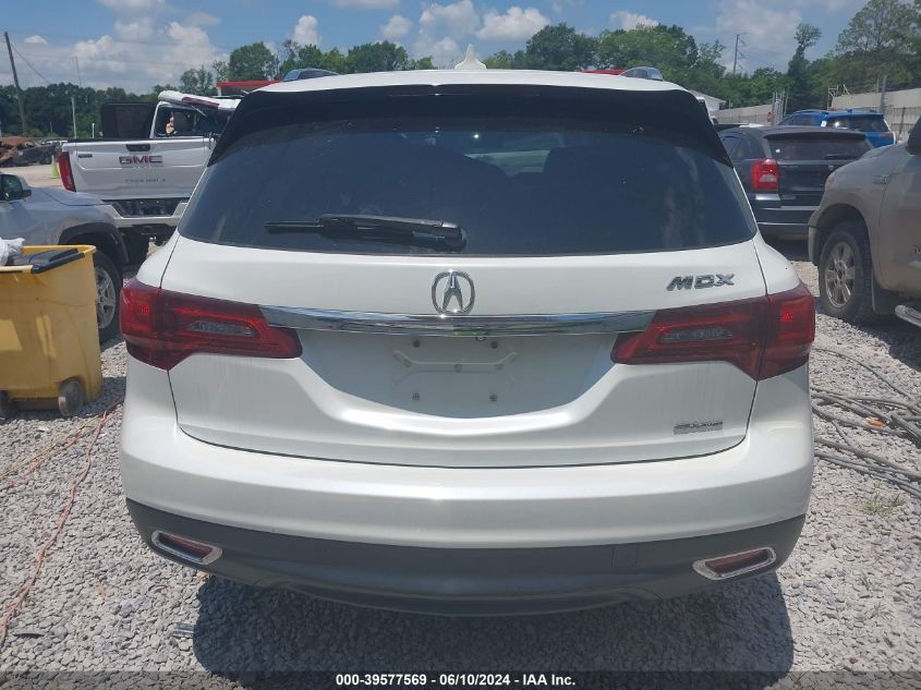 2016 Acura Mdx VIN: 5FRYD4H23GB005711 Lot: 39577569