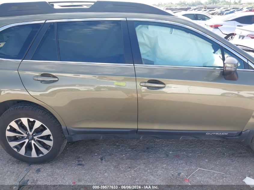 2016 Subaru Outback 2.5I Limited VIN: 4S4BSBJC5G3260518 Lot: 39577633