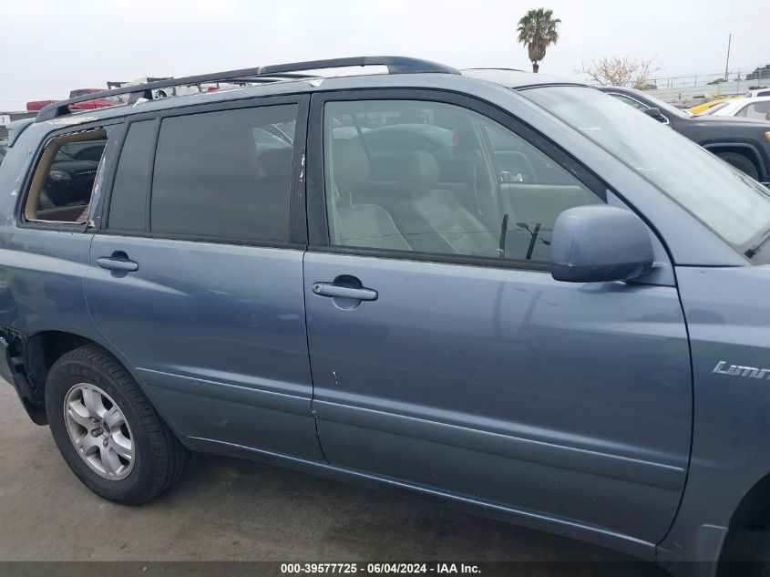 2003 Toyota Highlander Limited V6 VIN: JTEHF21AX30144840 Lot: 39577725