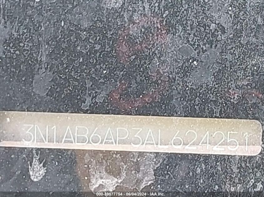 2010 Nissan Sentra 2.0Sl VIN: 3N1AB6AP3AL624251 Lot: 39577754
