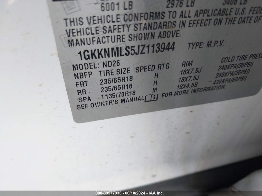 2018 GMC ACADIA SLT-1 - 1GKKNMLS5JZ113944