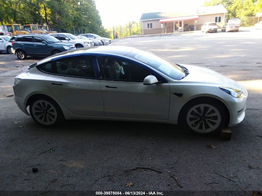 2022 Tesla Model 3 Long Range Dual Motor All-Wheel Drive VIN: 5YJ3E1EB3NF332778 Lot: 39578054