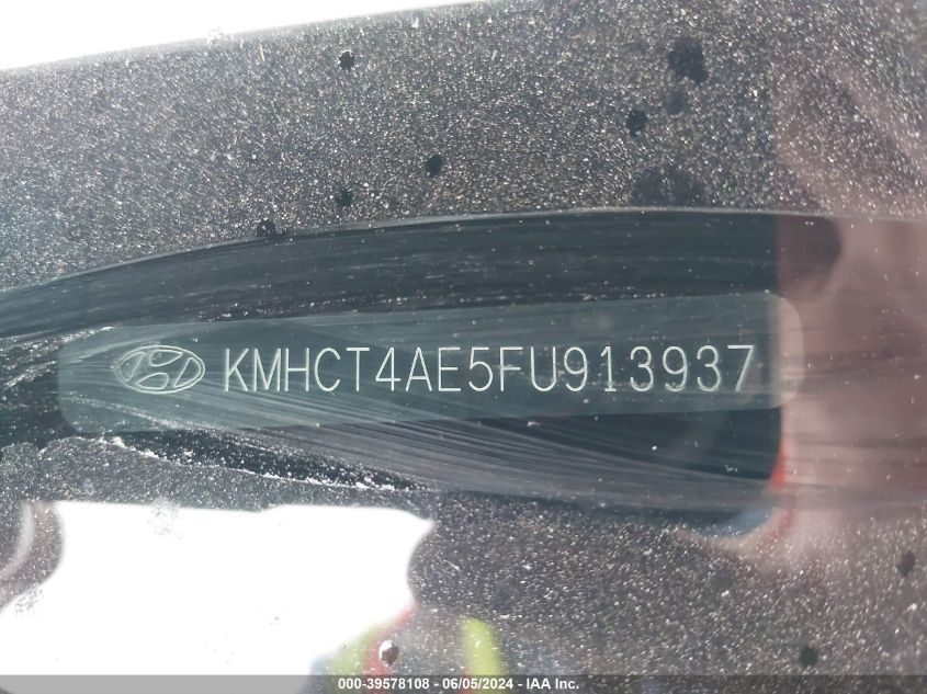 2015 Hyundai Accent Gls VIN: KMHCT4AE5FU913937 Lot: 39578108