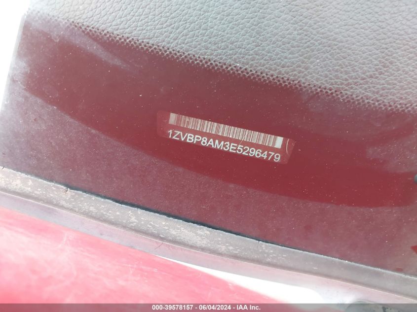 2014 Ford Mustang V6 Premium VIN: 1ZVBP8AM3E5296479 Lot: 39578157