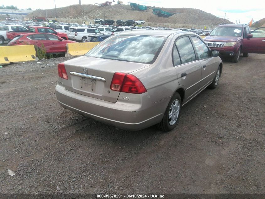 2001 Honda Civic Lx VIN: 2HGES16581H611644 Lot: 39578291