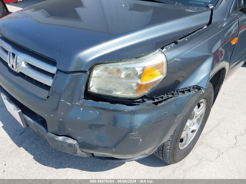 2006 Honda Pilot Ex VIN: 2HKYF18446H546309 Lot: 39578384