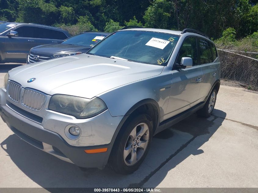 2008 BMW X3 3.0Si VIN: WBXPC93498WJ10078 Lot: 39578443