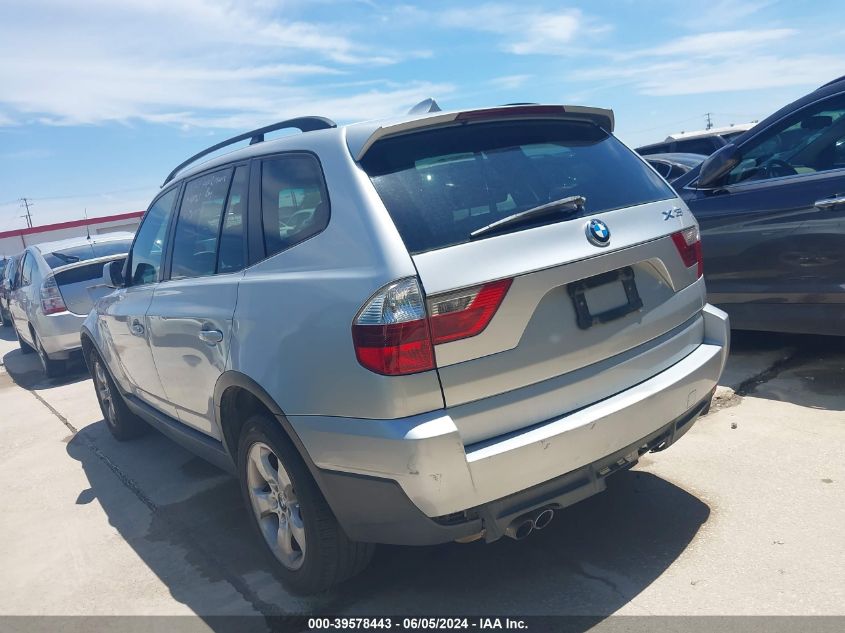 2008 BMW X3 3.0Si VIN: WBXPC93498WJ10078 Lot: 39578443