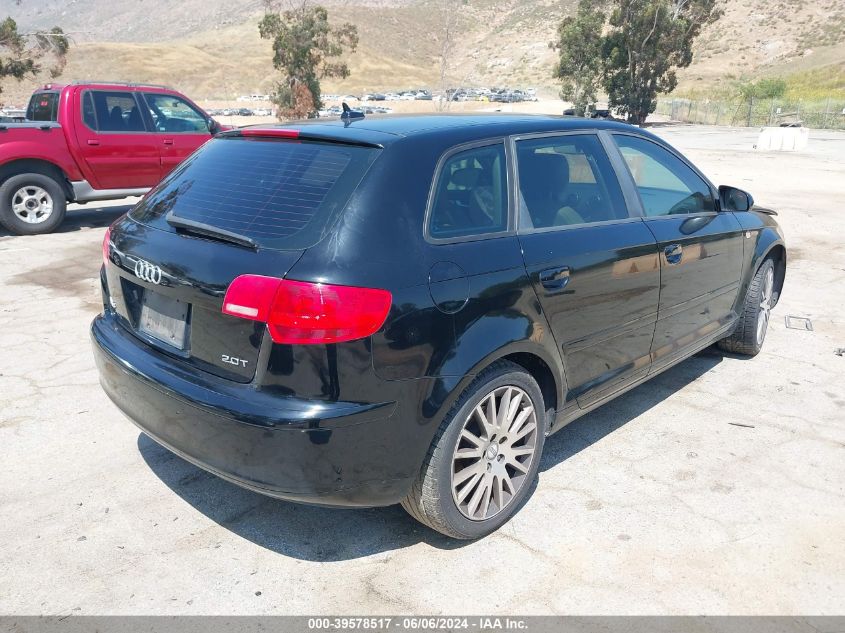 2008 Audi A3 2.0T VIN: WAUNF78PX8A030625 Lot: 39578517