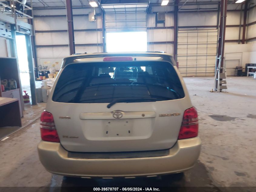 2002 Toyota Highlander Limited V6 VIN: JTEHF21A120075955 Lot: 39578707