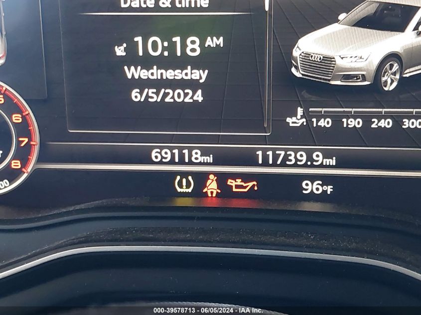 2018 Audi A4 2.0T Tech Ultra Premium/2.0T Ultra Premium VIN: WAUKMAF43JA227687 Lot: 39578713