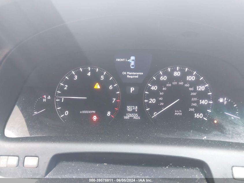 2007 Lexus Ls 460 VIN: JTHBL46F875049316 Lot: 39578811