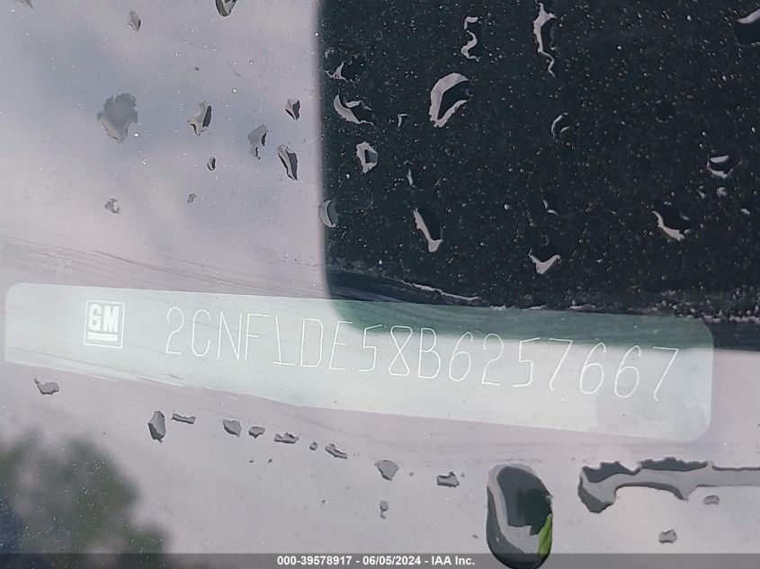 2011 Chevrolet Equinox 1Lt VIN: 2CNFLDE58B6257667 Lot: 39578917