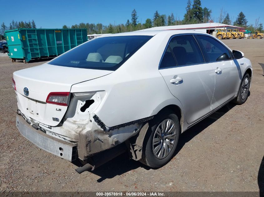 2013 Toyota Camry Hybrid Le VIN: 4T1BD1FK9DU080128 Lot: 39578918