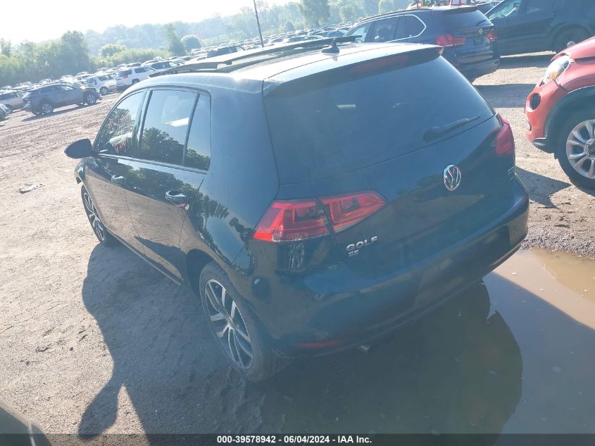 2016 Volkswagen Golf Tsi Se 4-Door VIN: 3VW217AU3GM058494 Lot: 39578942