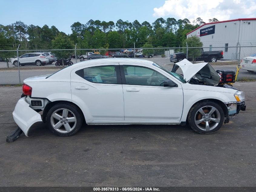 2013 Dodge Avenger Se VIN: 1C3CDZAB0DN536997 Lot: 39579313