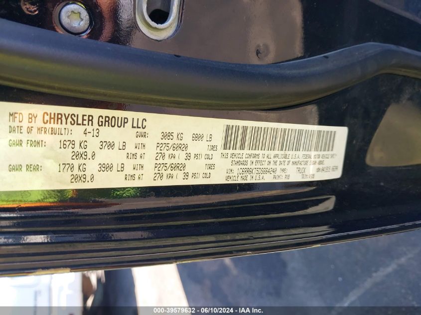 2013 Ram 1500 St VIN: 1C6RR6KT5DS664240 Lot: 39579632