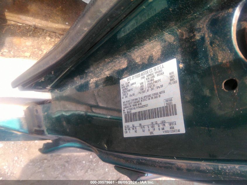 2000 Ford F150 VIN: 1FTRX18L7YNA82931 Lot: 39579661