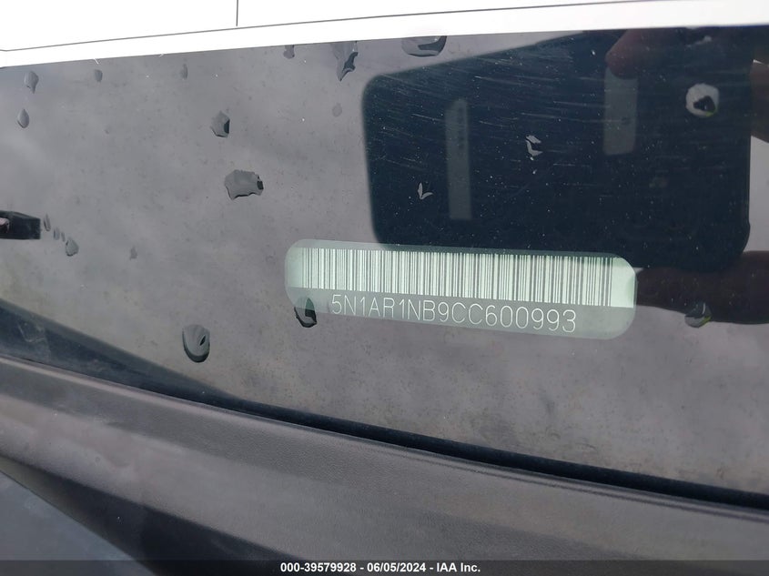 2012 Nissan Pathfinder Silver VIN: 5N1AR1NB9CC600993 Lot: 39579928